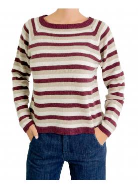 Maglione a righe fine girocollo